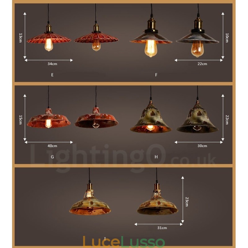1 luce rustica Lodge retrò vintage lampada a sospensione loft