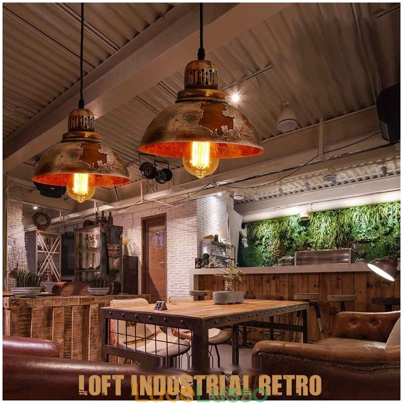 1 luce rustica Lodge retrò vintage lampada a sospensione loft