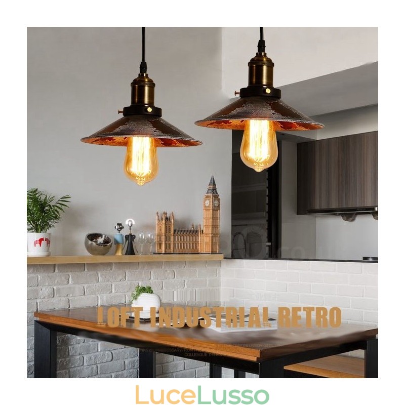 1 luce rustica Lodge retrò vintage lampada a sospensione loft