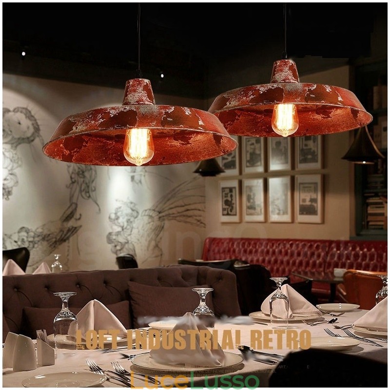 1 luce rustica Lodge retrò vintage lampada a sospensione loft