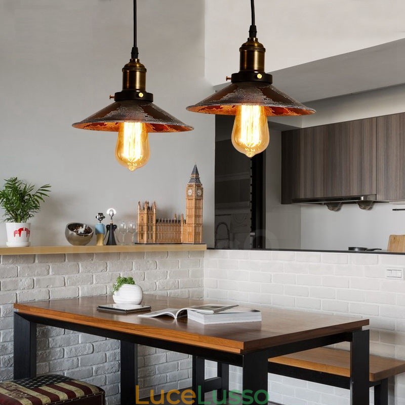 1 luce rustica Lodge retrò vintage lampada a sospensione loft