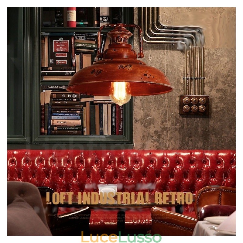 1 luce rustica Lodge retrò vintage lampada a sospensione loft