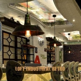 1 luce rustica Lodge retrò vintage lampada a sospensione loft