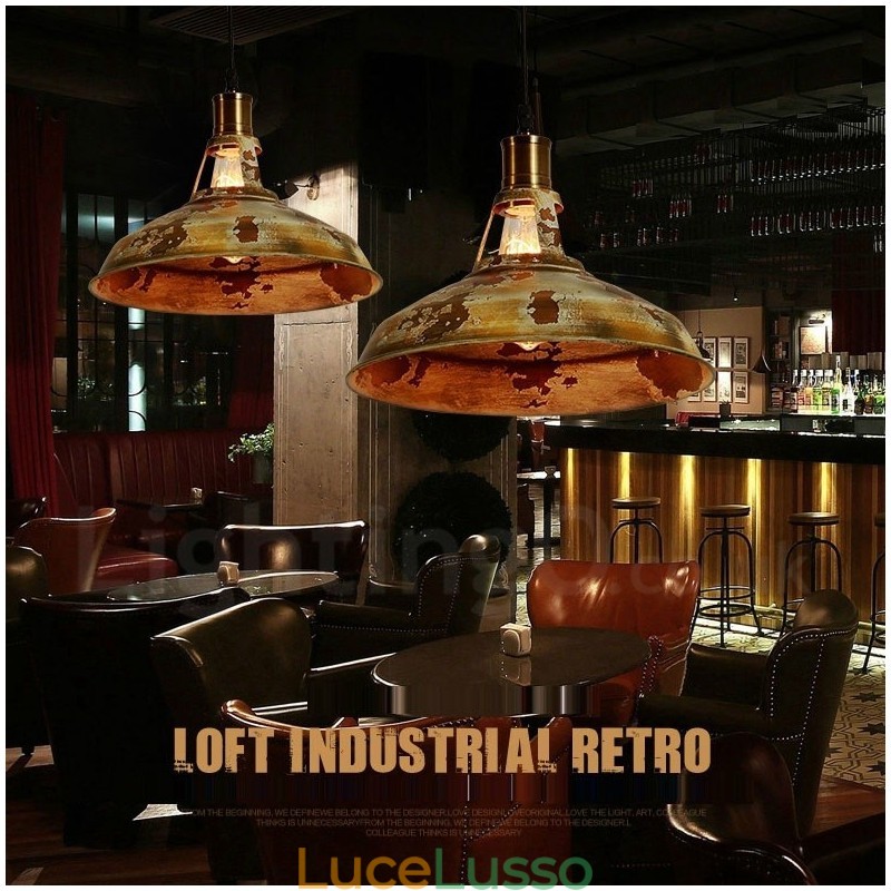 1 luce rustica Lodge retrò vintage lampada a sospensione loft