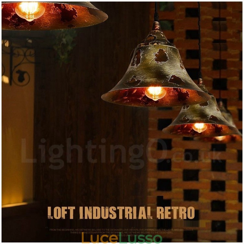 1 luce rustica Lodge retrò vintage lampada a sospensione loft