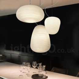 Lampada a sospensione moderna e contemporanea da soffitto con paralume in vetro