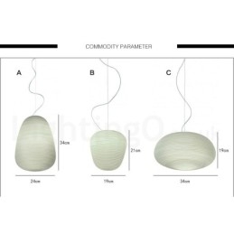 Lampada a sospensione moderna e contemporanea da soffitto con paralume in vetro