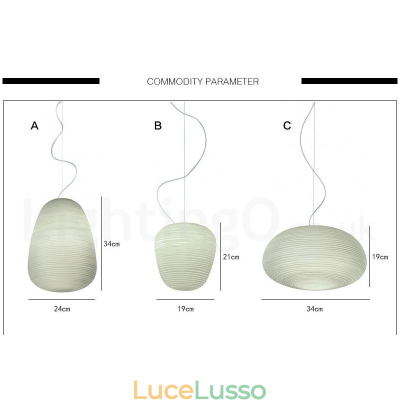 Lampada a sospensione moderna e contemporanea da soffitto con paralume in vetro