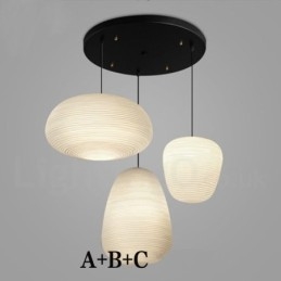 Lampada a sospensione moderna e contemporanea da soffitto con paralume in vetro