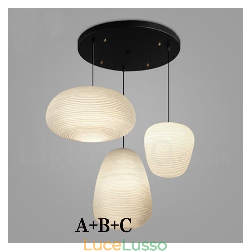 Lampada a sospensione moderna e contemporanea da soffitto con paralume in vetro