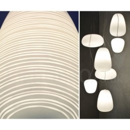 Lampada a sospensione moderna e contemporanea da soffitto con paralume in vetro