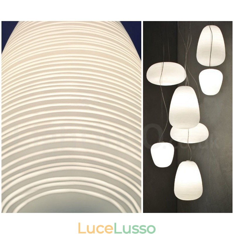 Lampada a sospensione moderna e contemporanea da soffitto con paralume in vetro