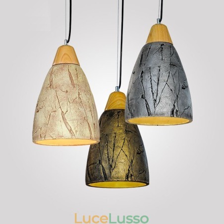 Lampada a sospensione moderna e contemporanea in cemento da 1 luce Lampada a sospensione moderna e contemporanea in cemento da 1 luce