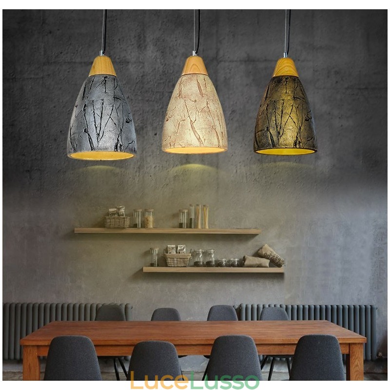 Lampada a sospensione moderna e contemporanea in cemento da 1 luce