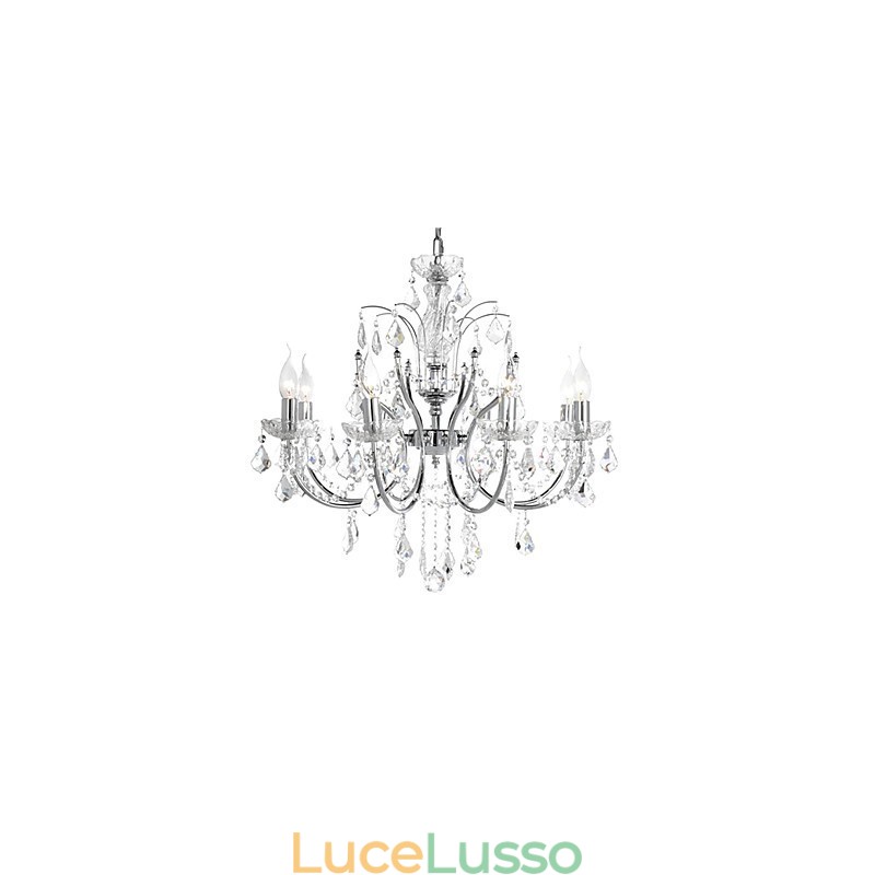 Elegante lampadario di cristallo con 8 luci