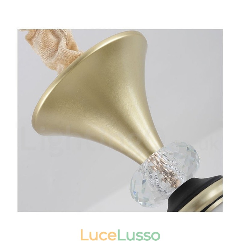 Lampadario moderno contemporaneo retrò di lusso in cristallo con paralume in vetro