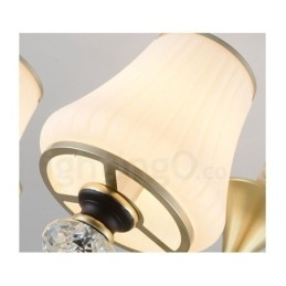 Lampadario moderno contemporaneo retrò di lusso in cristallo con paralume in vetro