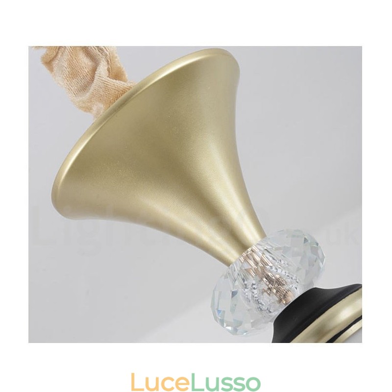 Lampadario moderno contemporaneo retrò di lusso in cristallo con paralume in vetro