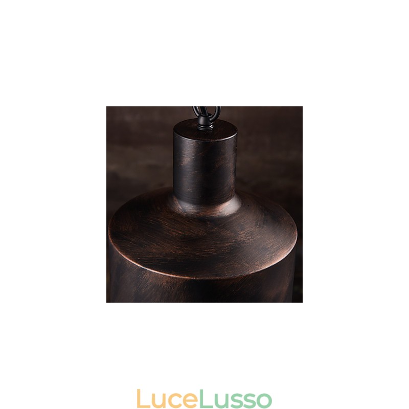 Lampadario rustico Lodge Drum Metal Pendant Light