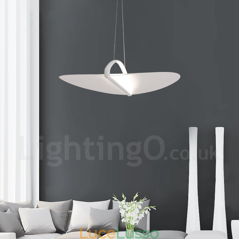 Lampada a sospensione moderna contemporanea a 1 luce in acrilico con paralume in acciaio