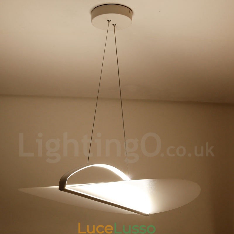 Lampada a sospensione moderna contemporanea a 1 luce in acrilico con paralume in acciaio