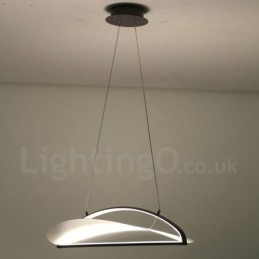 Lampada a sospensione moderna contemporanea a 1 luce in acrilico con paralume in acciaio