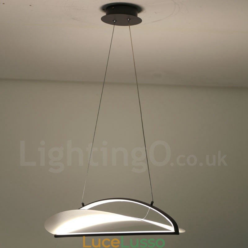 Lampada a sospensione moderna contemporanea a 1 luce in acrilico con paralume in acciaio