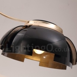 Lampadario moderno contemporaneo in acciaio a 3 luci con paralume in acrilico
