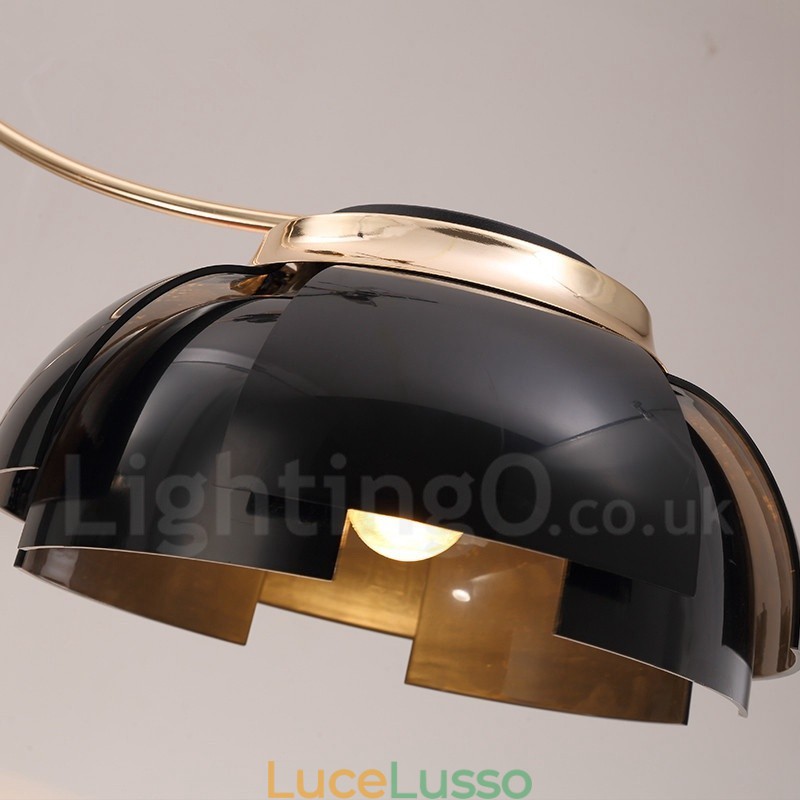 Lampadario moderno contemporaneo in acciaio a 3 luci con paralume in acrilico