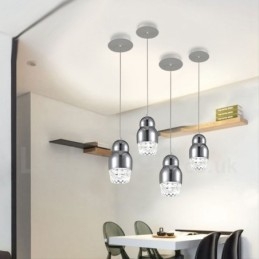 Lampada a sospensione moderna contemporanea in lega di alluminio a 1 luce con paralume in acrilico