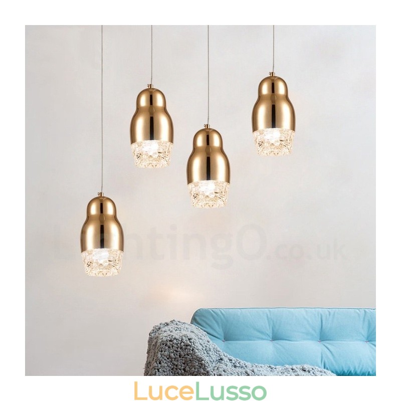 Lampada a sospensione moderna contemporanea in lega di alluminio a 1 luce con paralume in acrilico