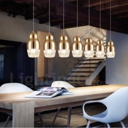 Lampada a sospensione moderna contemporanea in lega di alluminio a 1 luce con paralume in acrilico