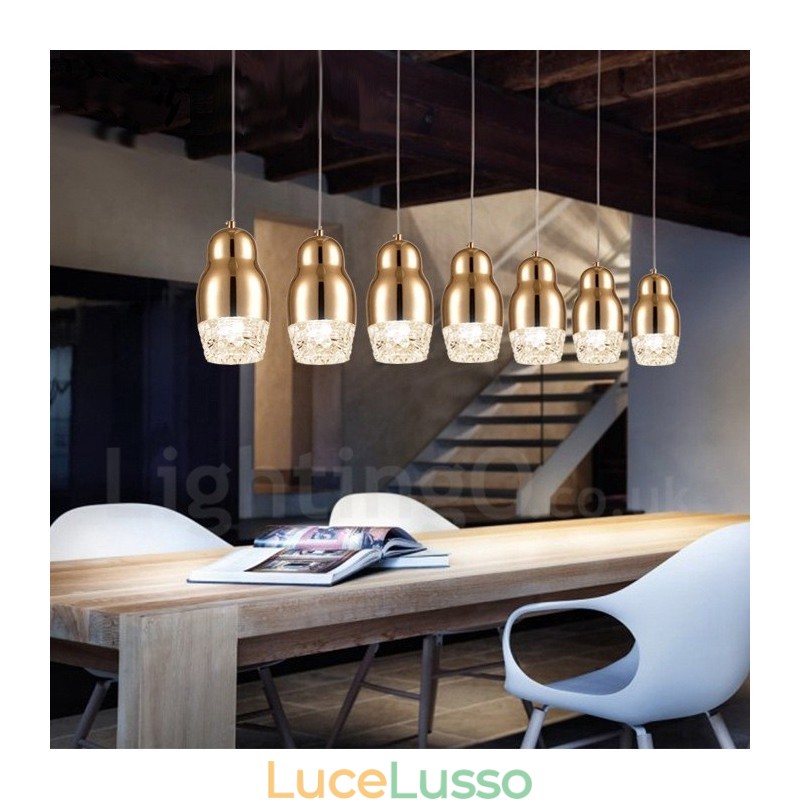 Lampada a sospensione moderna contemporanea in lega di alluminio a 1 luce con paralume in acrilico