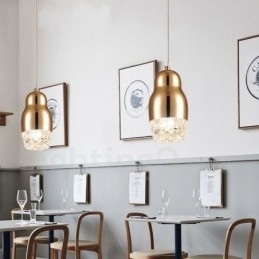 Lampada a sospensione moderna contemporanea in lega di alluminio a 1 luce con paralume in acrilico