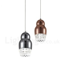 Lampada a sospensione moderna contemporanea in lega di alluminio a 1 luce con paralume in acrilico