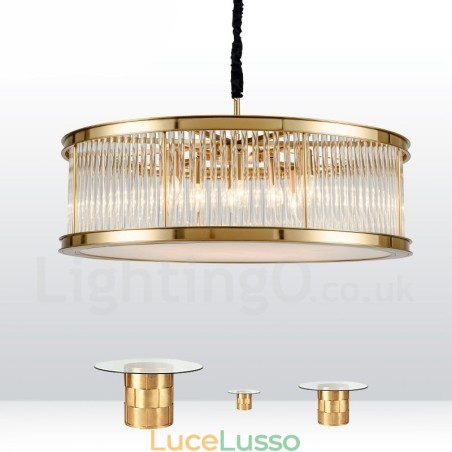 Lampada a sospensione moderna contemporanea in acciaio a 8 luci con paralume in cristallo acrilico Lampada a sospensione moderna contemporanea in acciaio a 8 luci con paralume in cristallo acrilico