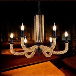 Lampadario retrò in corda Lampada in ferro