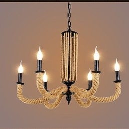 Lampadario retrò in corda Lampada in ferro