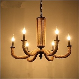Lampadario retrò in corda Lampada in ferro