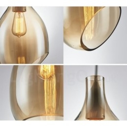 Lampada a sospensione moderna contemporanea in vetro a 1 luce con paralume in vetro