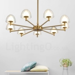 Lampadario moderno contemporaneo in metallo a 9 luci con paralume in acrilico