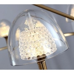 Lampadario moderno contemporaneo in metallo a 9 luci con paralume in acrilico