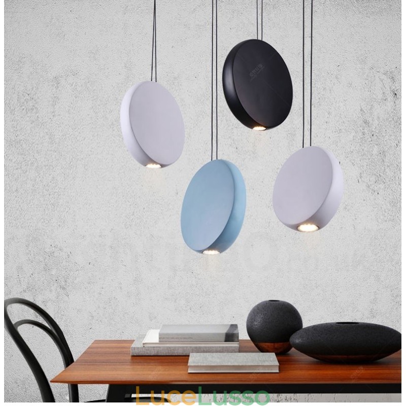 Lampada a sospensione moderna contemporanea in lega di alluminio a 1 luce con paralume in lega di alluminio
