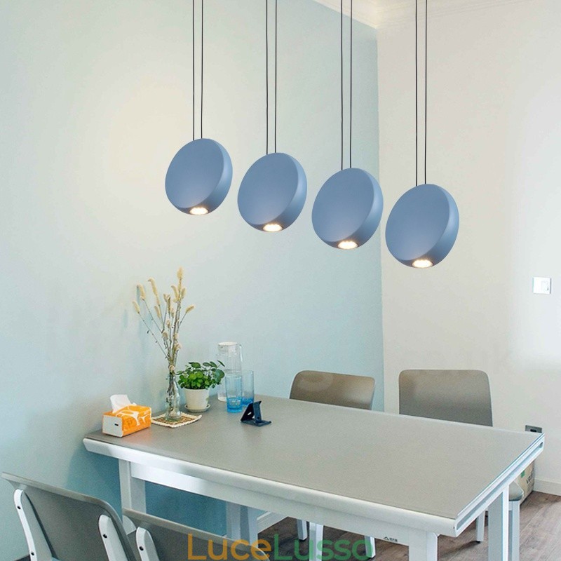 Lampada a sospensione moderna contemporanea in lega di alluminio a 1 luce con paralume in lega di alluminio