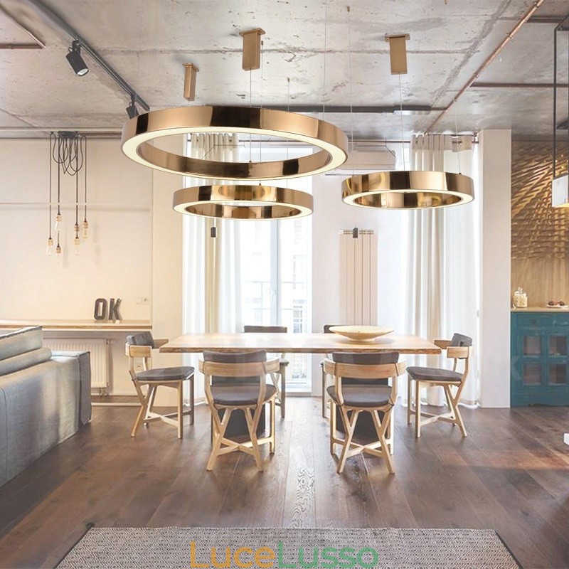 Lampada a sospensione moderna contemporanea in acciaio a 1 luce con paralume in acrilico