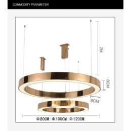 Lampada a sospensione moderna contemporanea in acciaio a 1 luce con paralume in acrilico