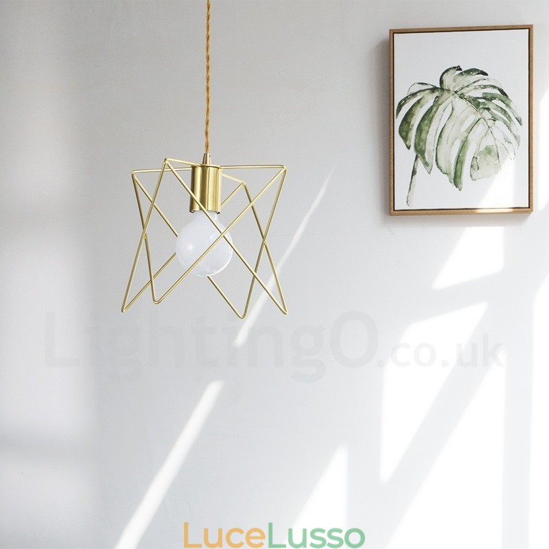 Lampada a sospensione moderna contemporanea in acciaio con paralume a 1 luce