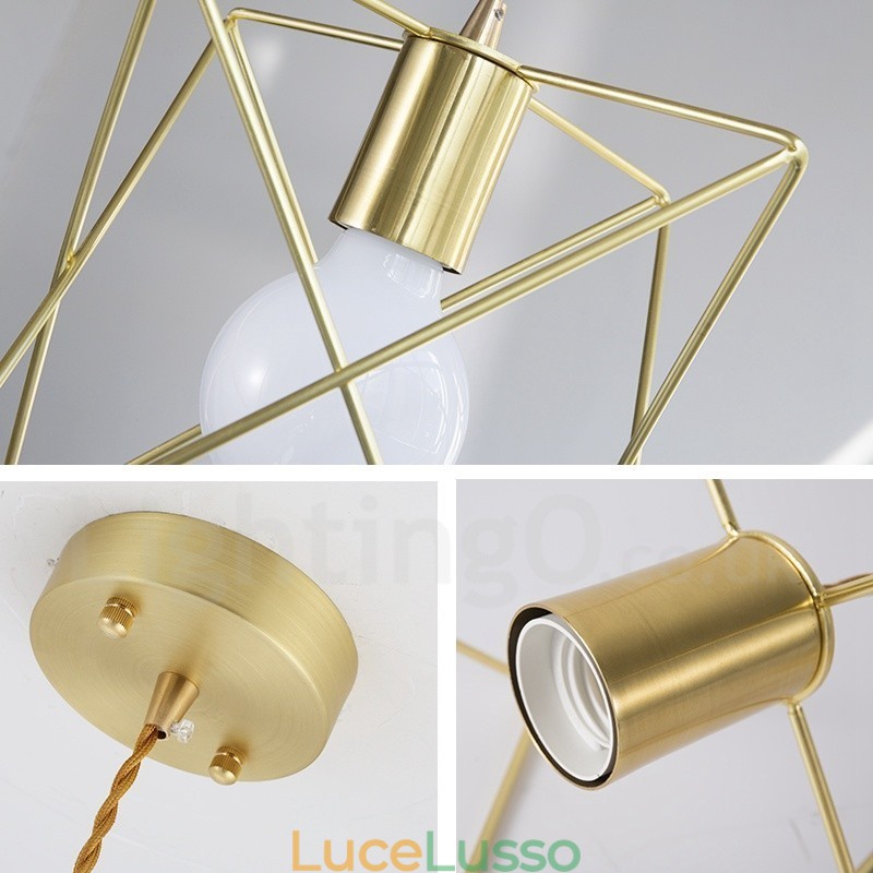 Lampada a sospensione moderna contemporanea in acciaio con paralume a 1 luce