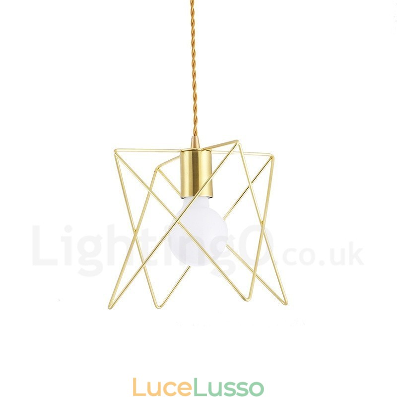 Lampada a sospensione moderna contemporanea in acciaio con paralume a 1 luce