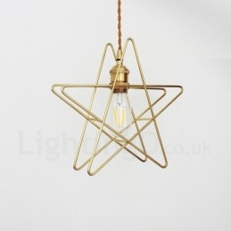 Lampada a sospensione moderna contemporanea in ottone con paralume a 1 luce